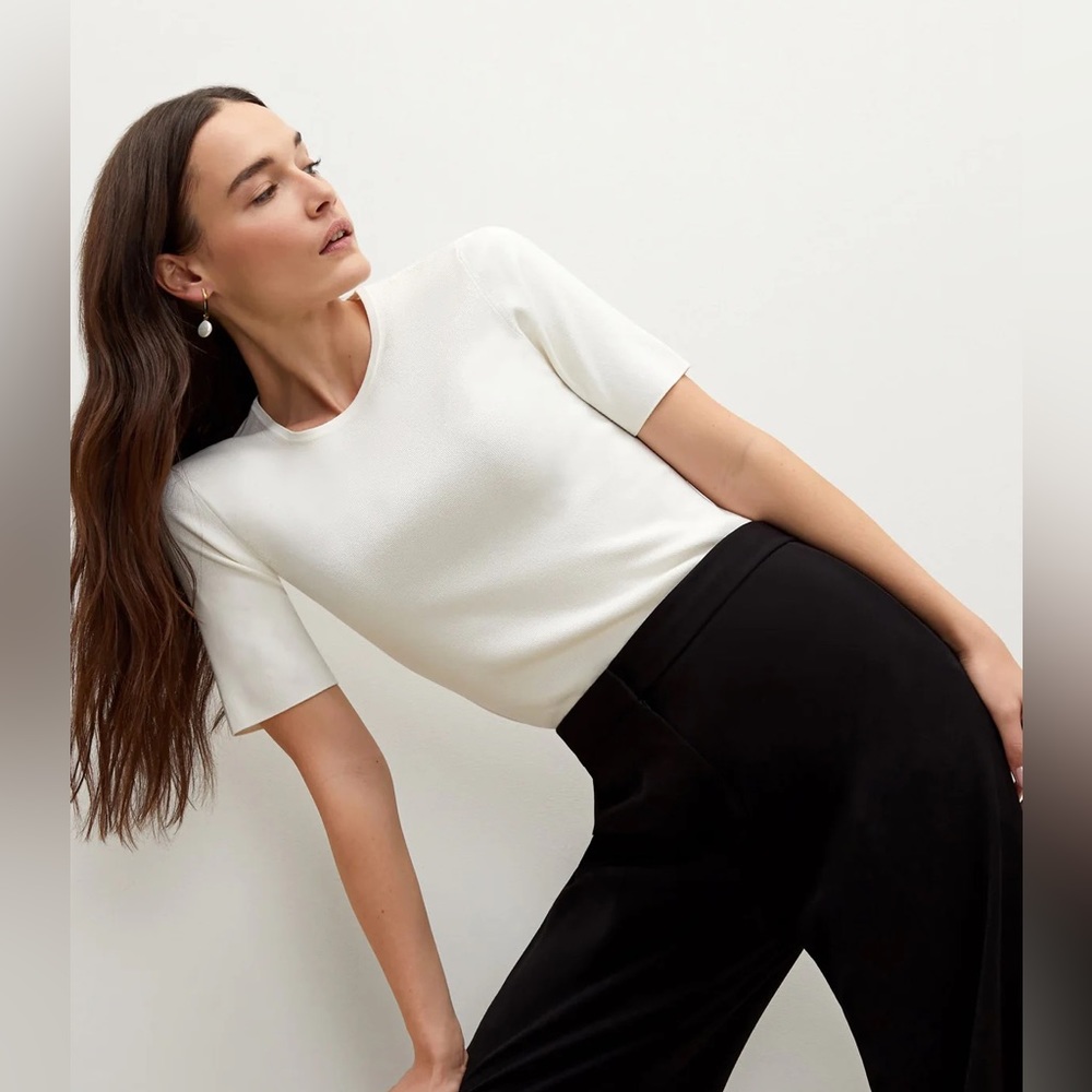 Choe Top MM LaFleur Size Medium White Knit